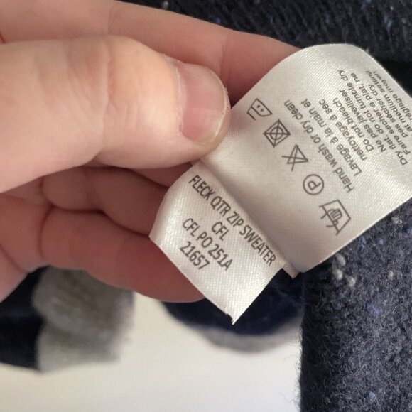 Mountain Khakis Men XXL Navy Blue Lambswool Outdoor Fleck Quarter Zip Sweater - Picture 7 of 11